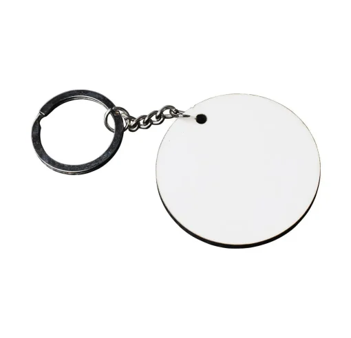 Sublimation Blank MDF Circle Keyring With Keychain